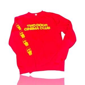 Two Door Cinema Club Red Graphic Sweatshirt Unisex Size S: Official Band Merch